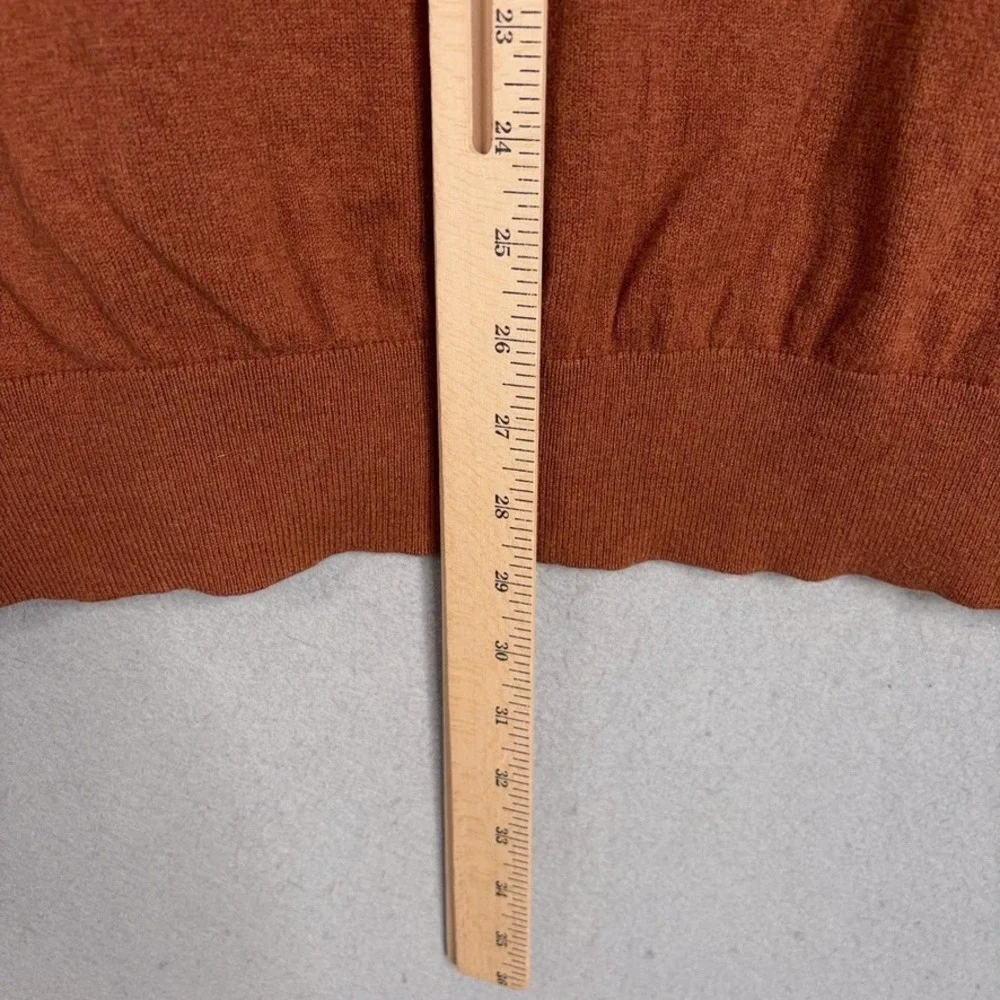 Banana Republic Sweater Mens XL Orange Cotton Cashmere V-Neck Pullover Classic